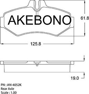 Akebono AN-4052KE - Bremžu uzliku kompl., Disku bremzes ps1.lv