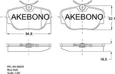 Akebono AN-4065K - Bremžu uzliku kompl., Disku bremzes ps1.lv