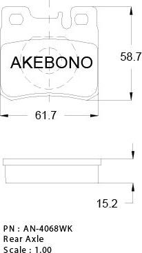 Akebono AN-4068WKE - Bremžu uzliku kompl., Disku bremzes ps1.lv