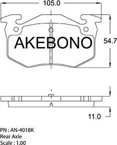 Akebono AN-4018KE - Bremžu uzliku kompl., Disku bremzes ps1.lv