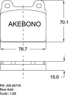 Akebono AN-4071KE - Bremžu uzliku kompl., Disku bremzes ps1.lv