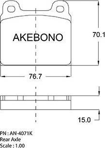 Akebono AN-4071K - Bremžu uzliku kompl., Disku bremzes ps1.lv