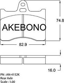 Akebono AN-4152K - Bremžu uzliku kompl., Disku bremzes ps1.lv