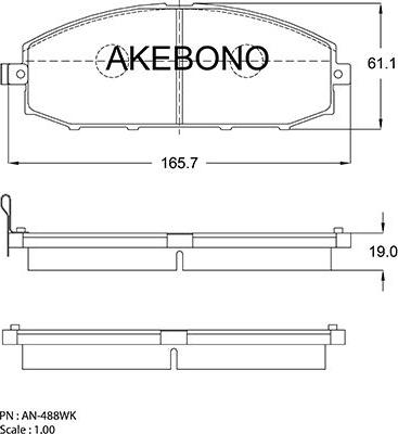 Akebono AN-488WK - Bremžu uzliku kompl., Disku bremzes ps1.lv