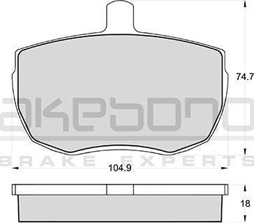 Akebono AN-4347K - Bremžu uzliku kompl., Disku bremzes ps1.lv