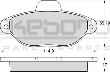 Akebono AN-4322WK - Bremžu uzliku kompl., Disku bremzes ps1.lv