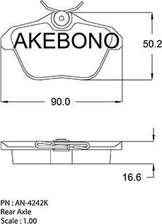 Akebono AN-4242K - Bremžu uzliku kompl., Disku bremzes ps1.lv