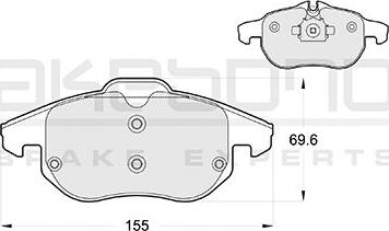 Akebono AN-4288K - Bremžu uzliku kompl., Disku bremzes ps1.lv