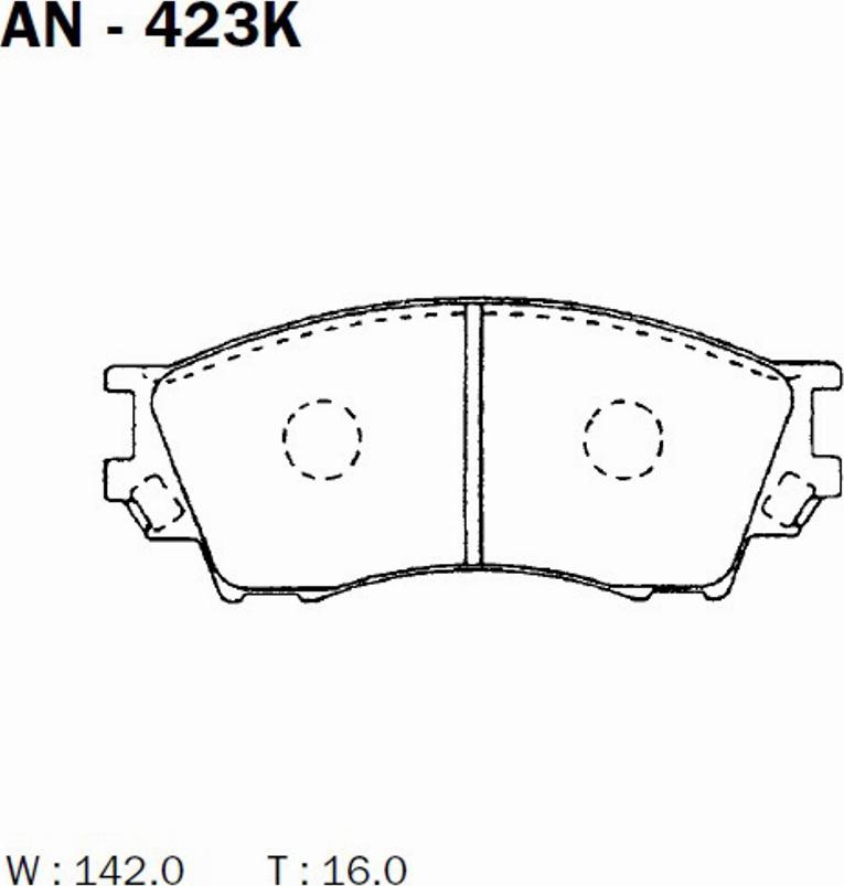 Akebono AN-423K - Bremžu uzliku kompl., Disku bremzes ps1.lv