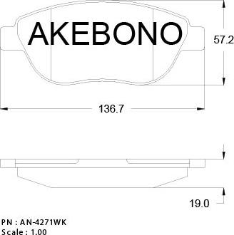 Akebono AN-4271K - Bremžu uzliku kompl., Disku bremzes ps1.lv