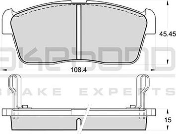 Akebono AN-4738K - Bremžu uzliku kompl., Disku bremzes ps1.lv