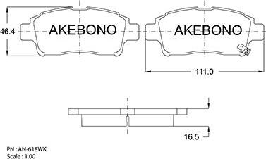 Akebono AN-618WK - Bremžu uzliku kompl., Disku bremzes ps1.lv