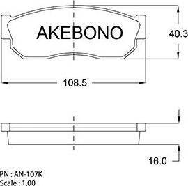 Akebono AN-107K - Bremžu uzliku kompl., Disku bremzes ps1.lv