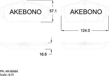 Akebono AN-8006K - Bremžu uzliku kompl., Disku bremzes ps1.lv