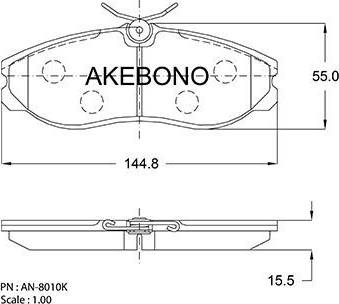 Akebono AN-8010K - Bremžu uzliku kompl., Disku bremzes ps1.lv