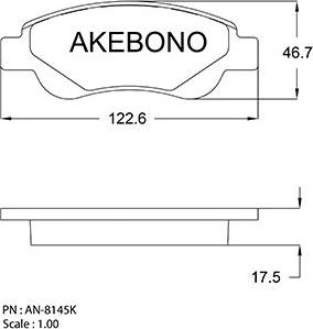 Akebono AN-8145K - Bremžu uzliku kompl., Disku bremzes ps1.lv