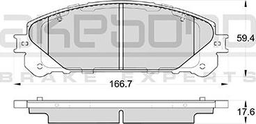 Akebono AN-8213K - Bremžu uzliku kompl., Disku bremzes ps1.lv