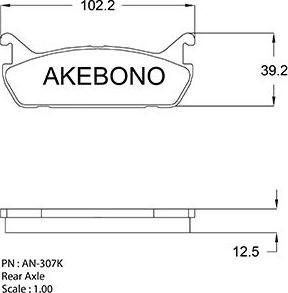 Akebono AN-307KE - Bremžu uzliku kompl., Disku bremzes ps1.lv