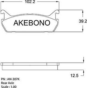 Akebono AN-307K - Bremžu uzliku kompl., Disku bremzes ps1.lv