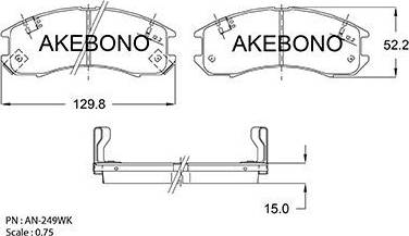 Akebono AN-249WK - Bremžu uzliku kompl., Disku bremzes ps1.lv