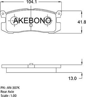 Akebono AN-250KE - Bremžu uzliku kompl., Disku bremzes ps1.lv