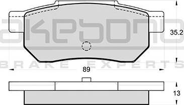 Akebono AN-207K - Bremžu uzliku kompl., Disku bremzes ps1.lv