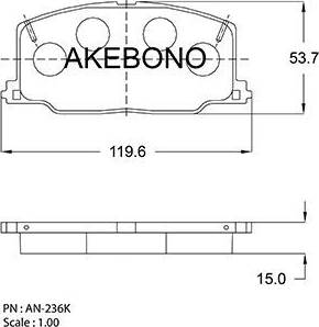 Akebono AN-236K - Bremžu uzliku kompl., Disku bremzes ps1.lv