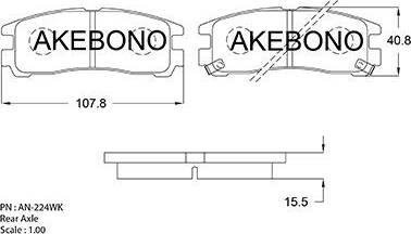 Akebono AN-224WK - Bremžu uzliku kompl., Disku bremzes ps1.lv