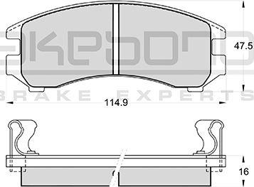 Akebono AN-272WK - Bremžu uzliku kompl., Disku bremzes ps1.lv