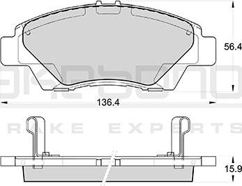 Akebono AN-763WK - Bremžu uzliku kompl., Disku bremzes ps1.lv