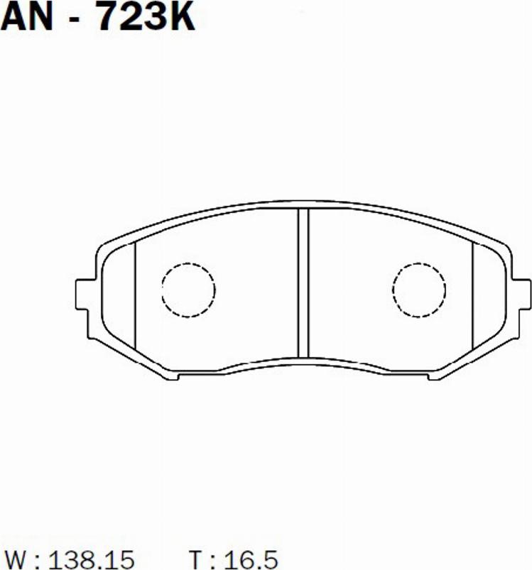 Akebono AN-723K - Bremžu uzliku kompl., Disku bremzes ps1.lv