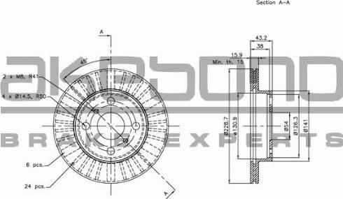 Akebono BN-0958 - Bremžu diski ps1.lv