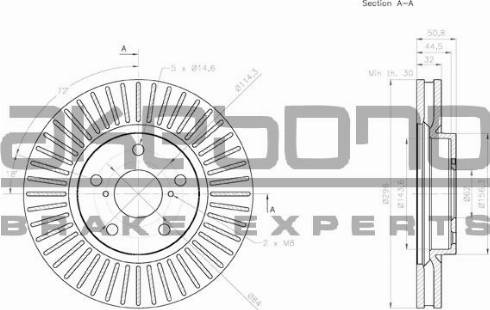 Akebono BN-0927 - Bremžu diski ps1.lv