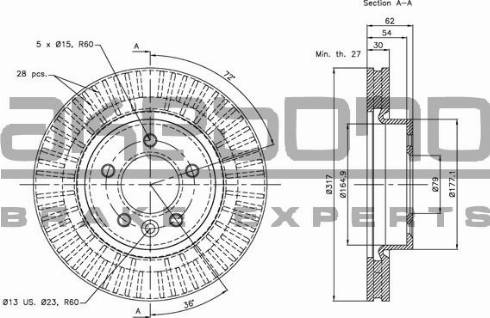 Akebono BN-0973 - Bremžu diski ps1.lv