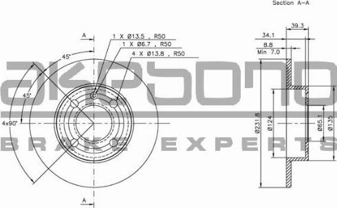 Akebono BN-0489 - Bremžu diski ps1.lv