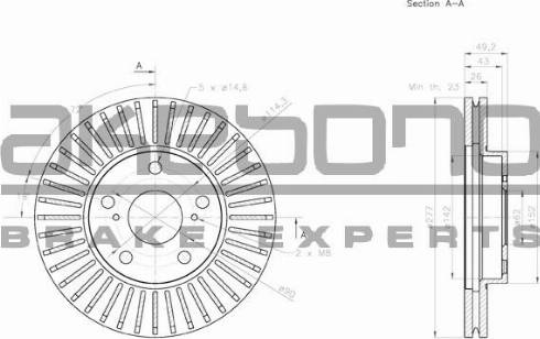 Akebono BN-0480 - Bremžu diski ps1.lv