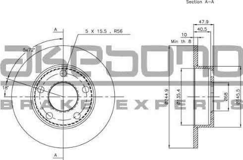 Akebono BN-0436 - Bremžu diski ps1.lv