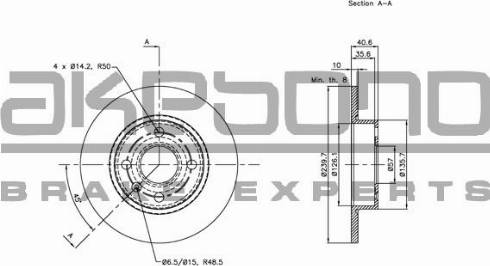 Akebono BN-0420 - Bremžu diski ps1.lv