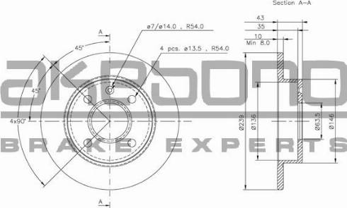 Akebono BN-0427 - Bremžu diski ps1.lv