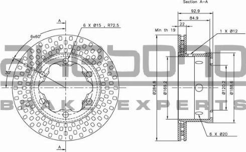 Akebono BN-0474 - Bremžu diski ps1.lv