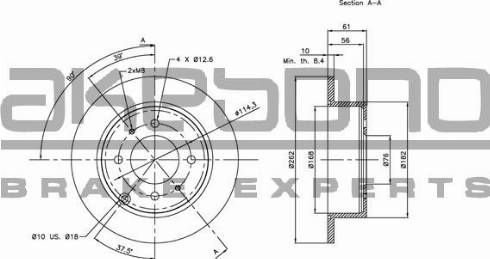 Akebono BN-0506 - Bremžu diski ps1.lv