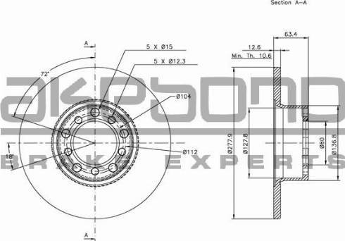 Akebono BN-0578 - Bremžu diski ps1.lv