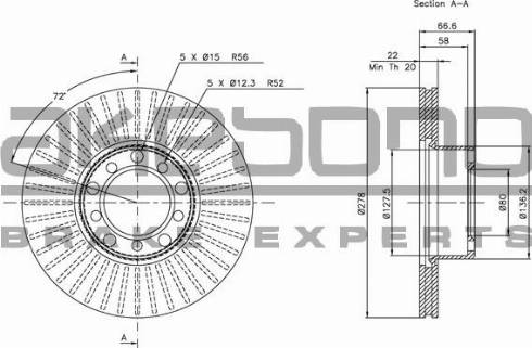 Akebono BN-0694E - Bremžu diski ps1.lv