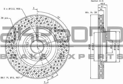 Akebono BN-0696 - Bremžu diski ps1.lv