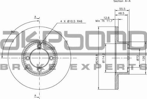 Akebono BN-0654 - Bremžu diski ps1.lv