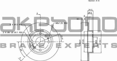 Akebono BN-0684 - Bremžu diski ps1.lv