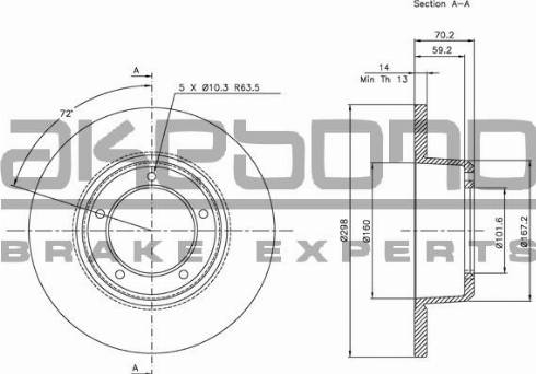 Akebono BN-0687 - Bremžu diski ps1.lv