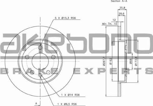 Akebono BN-0065 - Bremžu diski ps1.lv