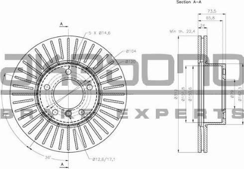 Akebono BN-0067 - Bremžu diski ps1.lv