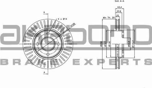 Akebono BN-0016E - Bremžu diski ps1.lv